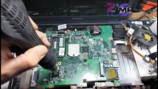 اصلاح عطل بطاقة ام لابتوب من الاول الى غاية ايجاد العطل . how to repair laptop motherboard