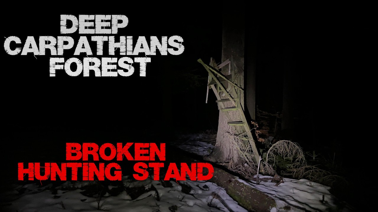 Deep Snow and Broken Hunting Stand at Carpathians Forest | Night Walking