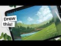 How to draw painterly landscapes  only 1 brush