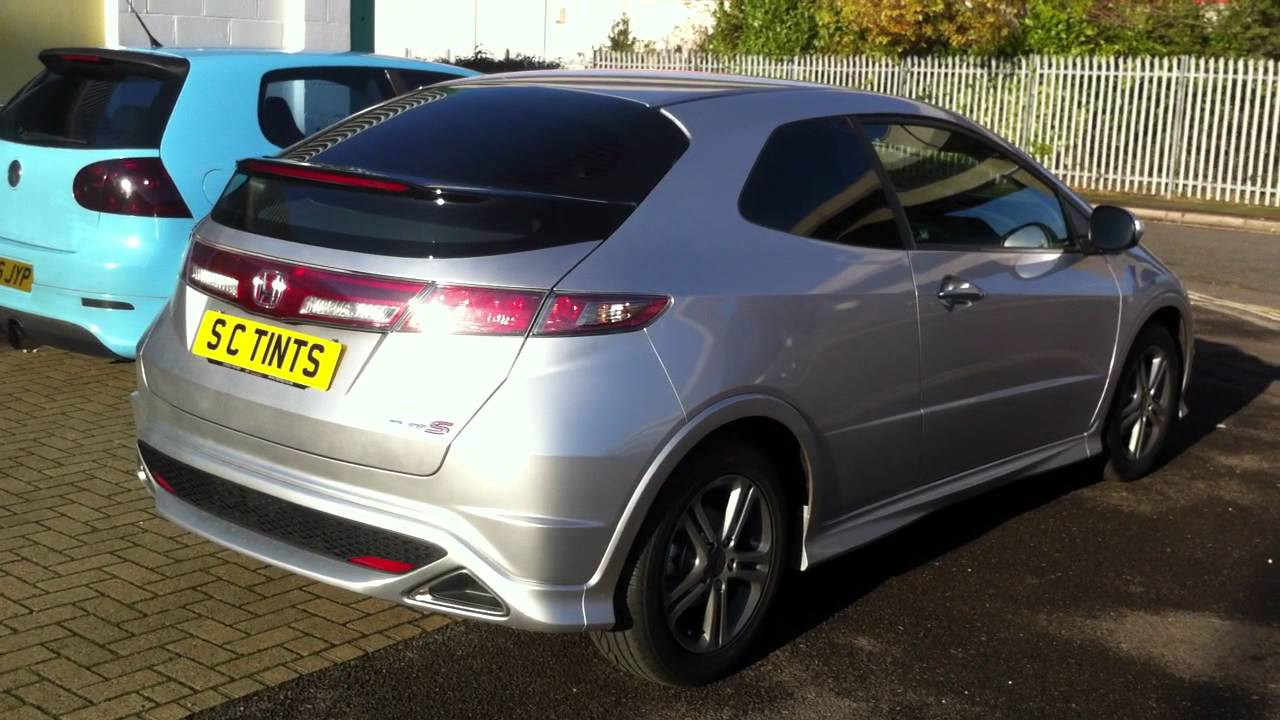 Honda Civic with dark tints (5%) on all rear windows - YouTube