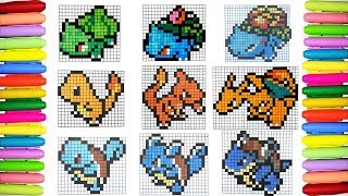 Generation 1 Starters / Pokemon Pixel Art Portraits -  Denmark