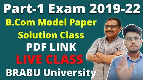 brabu b.com part-1 model paper 2019-22 solution class, bihar university b.com part-1 model paper