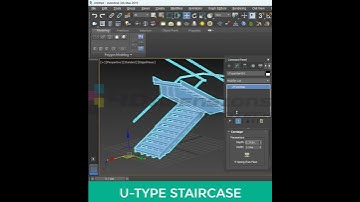 How to Create U Type Staircase in 3ds Max | Quickly create stairs | 3ds Max tutorial