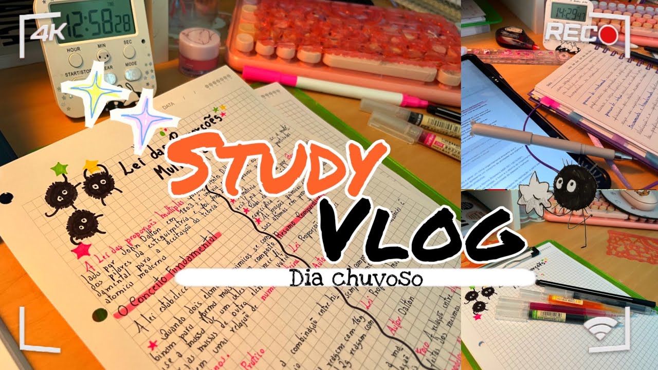 STUDY VLOG (Dia chuvoso, estudos e muito foco) 