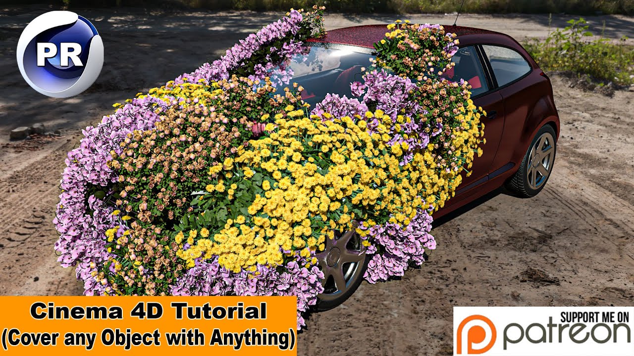 COVER ANY OBJECT WITH ANYTHING - FLOWERPOWER (Cinema 4D Tutorial)