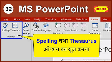 Checking Spellings in MS PowerPoint | Find Synonyms in MS PowerPoint | MS PowerPoint Tutorial - 32