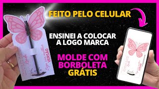 Tag para Escovinha de Cílios ou Sobrancelhas |Mimo com logo marca no Cartão de Borboleta Escovinha