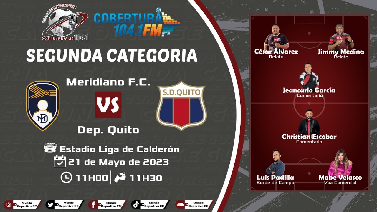 ENVIVO MERIDIANO VS DEP.QUTIO SEGUNDACATEGO MUNDO DEPORTIVO