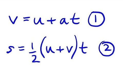 Equations of Motion: Constant Acceleration