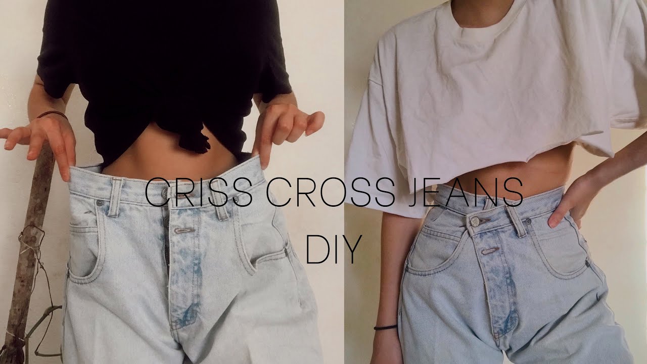 DIY CRISS CROSS JEANS // weekndn - YouTube