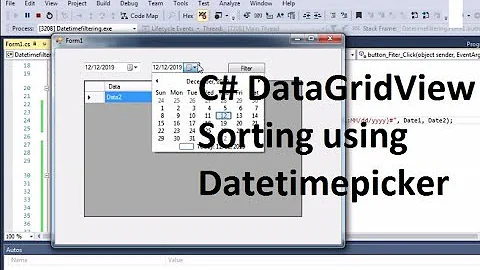 C# | Using Datetimepicker to sort Datagridview rows