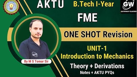 FME I UNIT-1 ONE SHOT REVISION I by M S Tomer Sir I Gateway Classes I Mechanical Engg