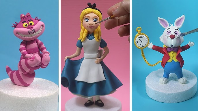 Making Alice in Wonderland out of Fondant or Clay Cake Topper 