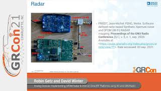 GRCon21 - Analog Devices: Implementing OFDM Radar & DOA on DirectRF Platforms using IIO and GNURadio
