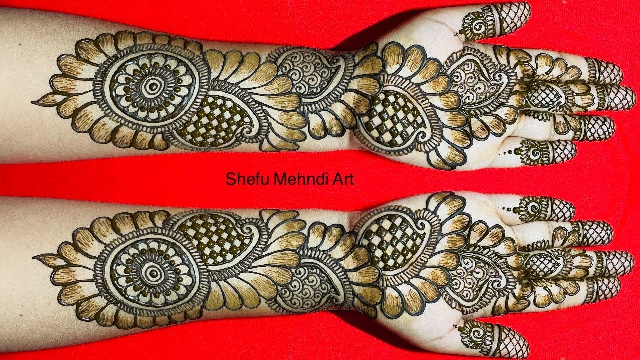 Beautiful full hand shaded arabic bridal henna mehandi designs ...