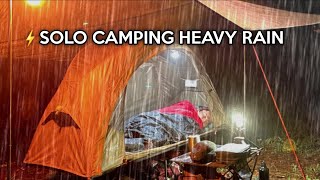 SOLO CAMPING HEAVY RAIN THUNDER WITH TRANSPARENT PLASTIC TARP‼
