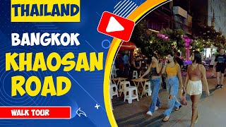Exploring Bangkok's Vibrant Nightlife: Khaosan Road Walking Tour | Thailand Travel Vlog