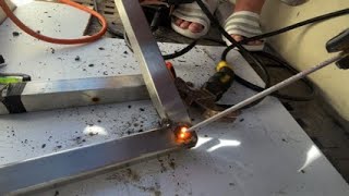 Welding 1.5mm Stainless Steel Burned Hole After Hole in the Solar Panel Frame