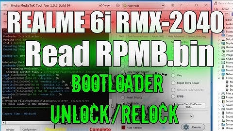 Realme 6i RMX-2040 Read RPMB Unlock Relock Bootloader via Hydra