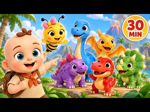 🦕 Cinco Dinosaurios 🐝 Mia Abejita, A Ram Sam Sam, Los Pollitos Dicen | Spanish Kids Songs Mix