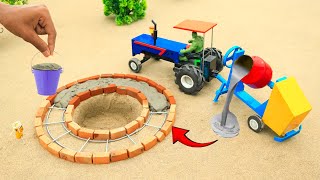 Mini tractor making modern concrete mixture machine | Construction | Science project ||@AdgeCreator