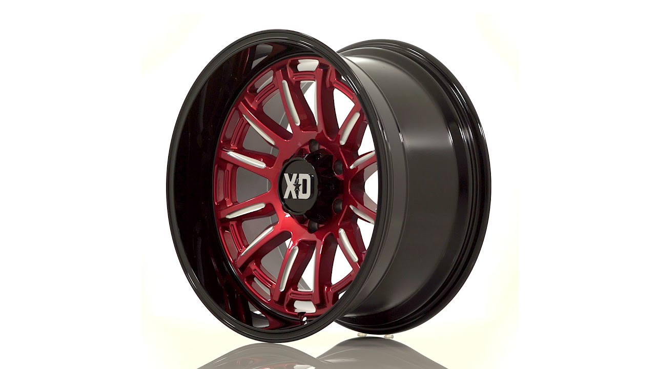 XD WHEELS - XD865 PHOENIX - CANDY RED MILLED N BLACK LIP