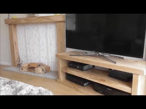 Solid Oak Sleeper TV Stand Build for under £60 - YouTube