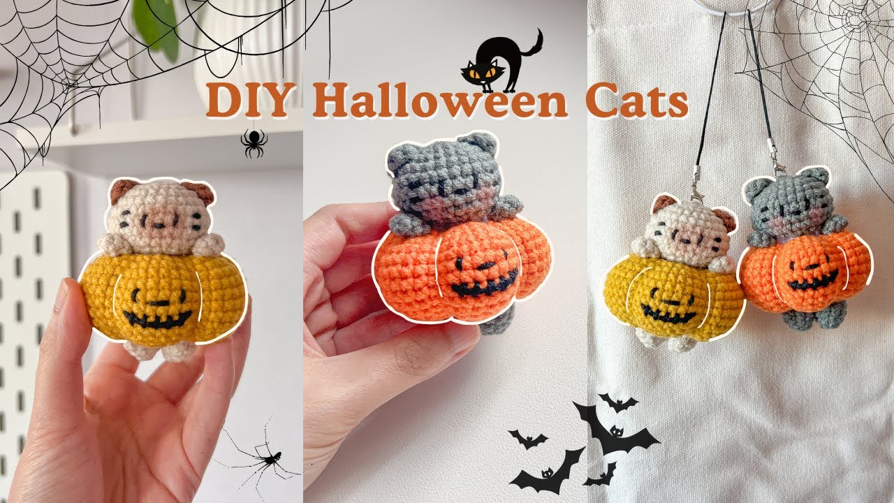 Crochet Pumpkin Cats Tutorial 🐱🎃 | Cute & Easy Halloween