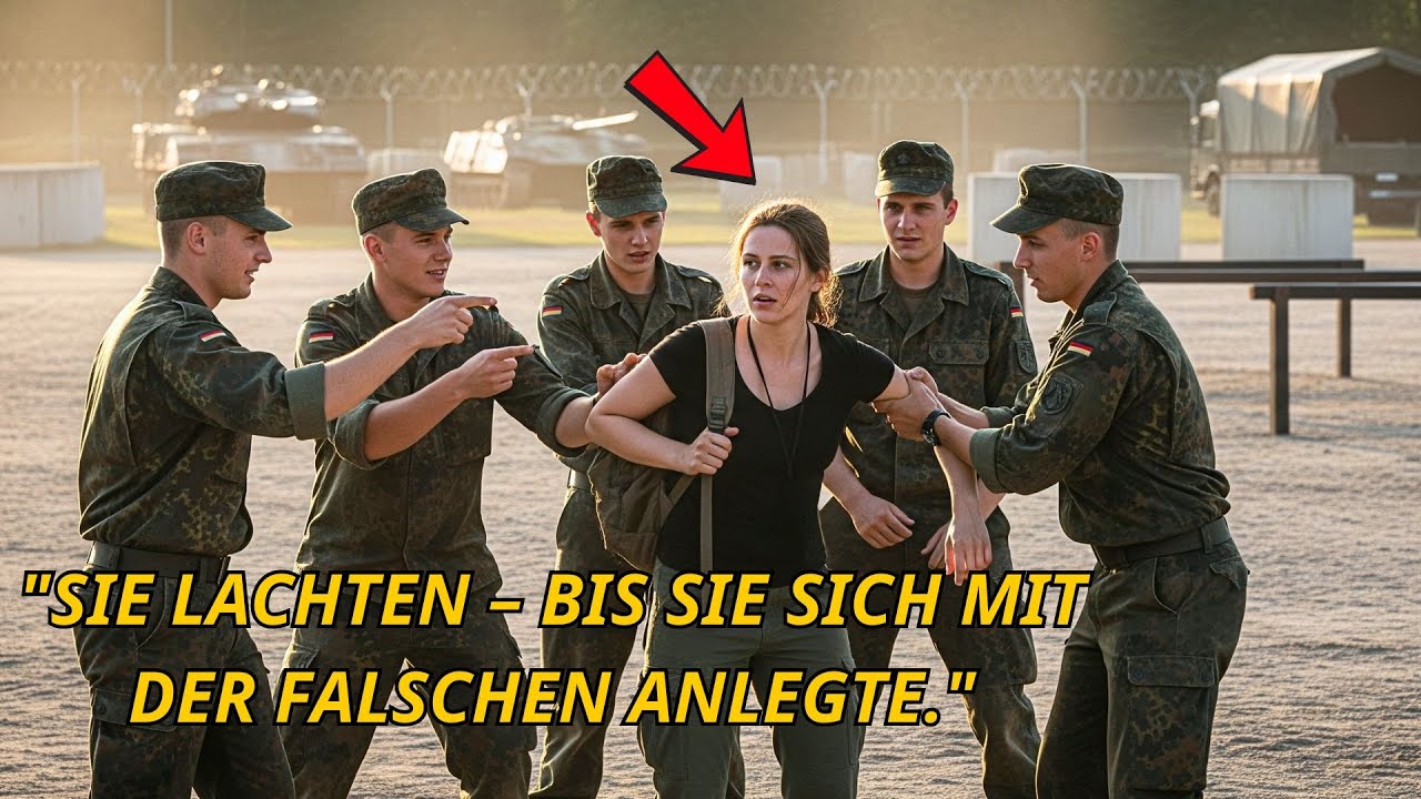 Fünf Rekruten stellten sie in der Kantine – 30 Sekunden später lag jeder am Boden