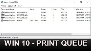 Win 10 - How To Clear The Print Queue