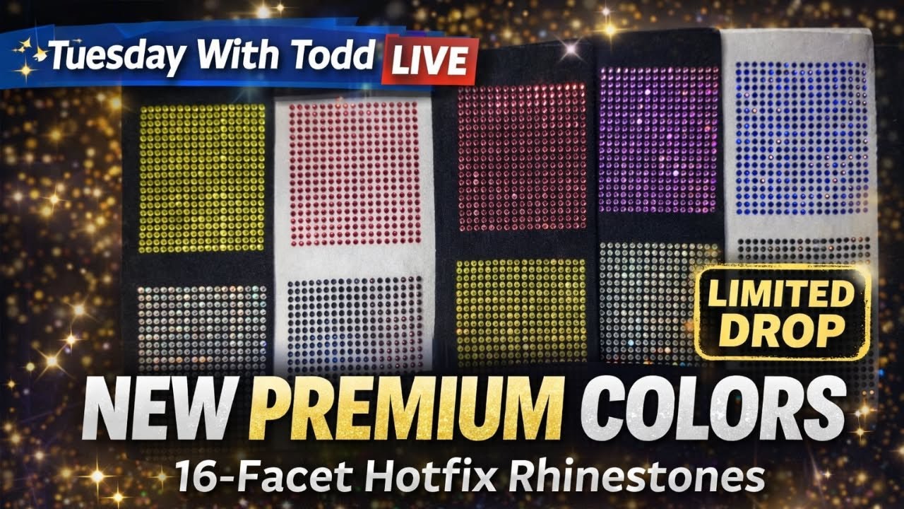✨ Tuesday With Todd LIVE – New Premium Rhinestone Colors Drop! ✨ 📱