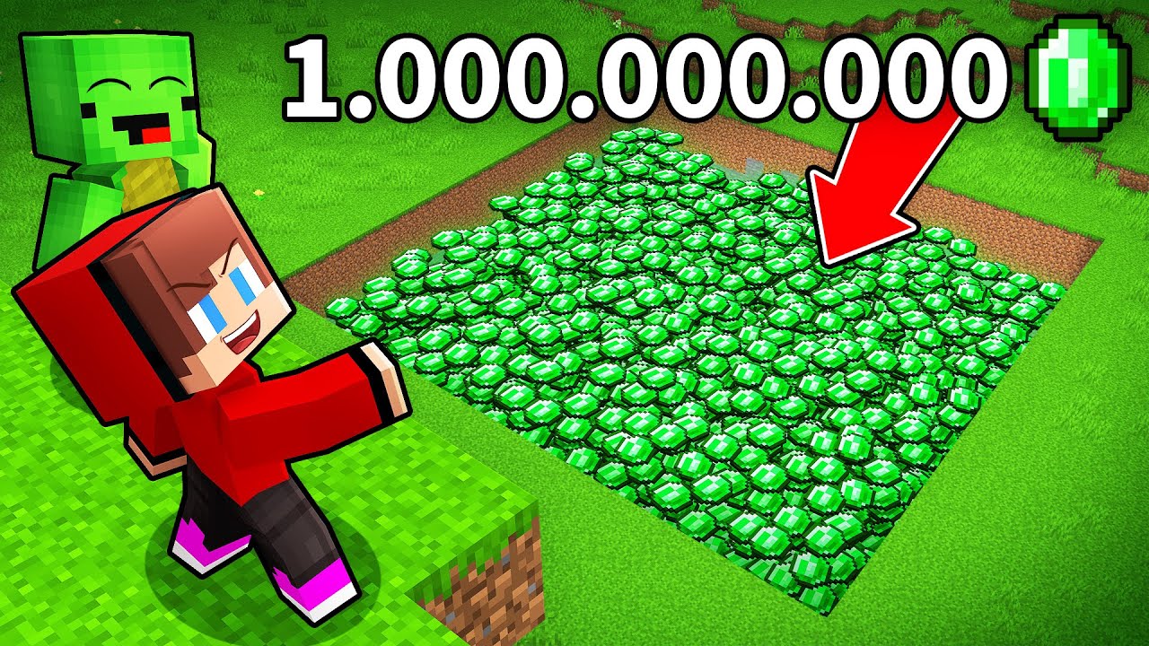 Mikey and JJ Found 1.000.000 Emeralds in Minecraft (Maizen)
