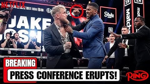 PRESS CONFERENCE ERUPTS! Anthony Joshua ALMOST BRAWLS With Jake Paul in HEATED FACE OFF! 😱🔥