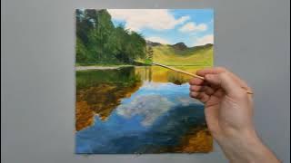 #124 Painting A Shallow Lake | Time Lapse