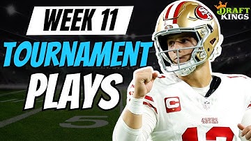 NFL Week 11 DraftKings Top Tournament Plays & Games Stacks | NFL DFS Picks