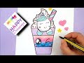 HOW TO DRAW A CUTE UNICORN DRINK STARBUCK - EASY STEP BY STEP