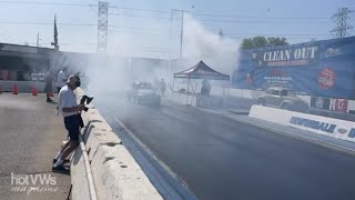 real street VW record run 7.15 96mph big power 91 octane