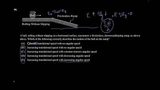 A rotating sphere sliding down a frictionless ramp