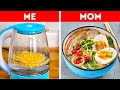 Me VS Mom || Amazing Cooking Hacks That Are So Easy