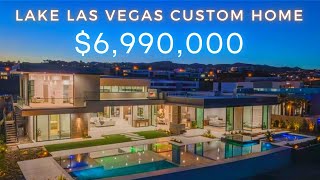 Touring a New Modern $7M Luxury Custom Home w/ Lake Views for Sale in Lake Las Vegas, 6,652 sqft