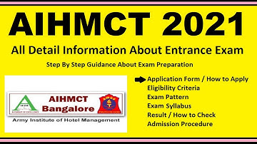 AIHMCT 2021 - Notification, Dates, Application, Eligibility, Admit Card, Pattern, Syllabus, Result