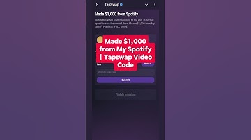 Made $1,000 from My Spotify | Tapswap Video Code Today #tapswap #code