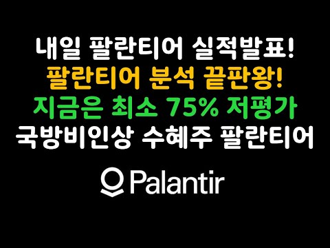 내일 팔란티어(PLTR) 실적발표! 팔란티어 분석 끝판왕! 지금은 최소 75% 저평가 국방비인상 수혜주 팔란티어