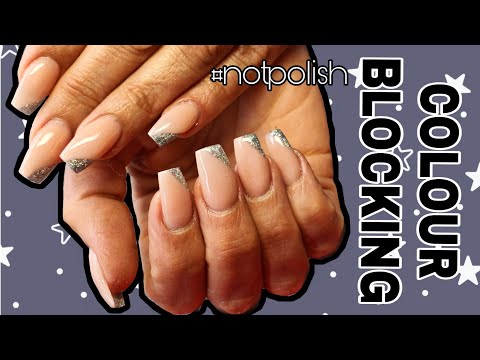 #notpolish-nude-and-silver-nail-art-design-|-color-blocking-|-black-swan-beauty