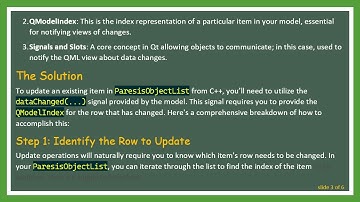 Updating Elements in a QAbstractListModel from C+ +