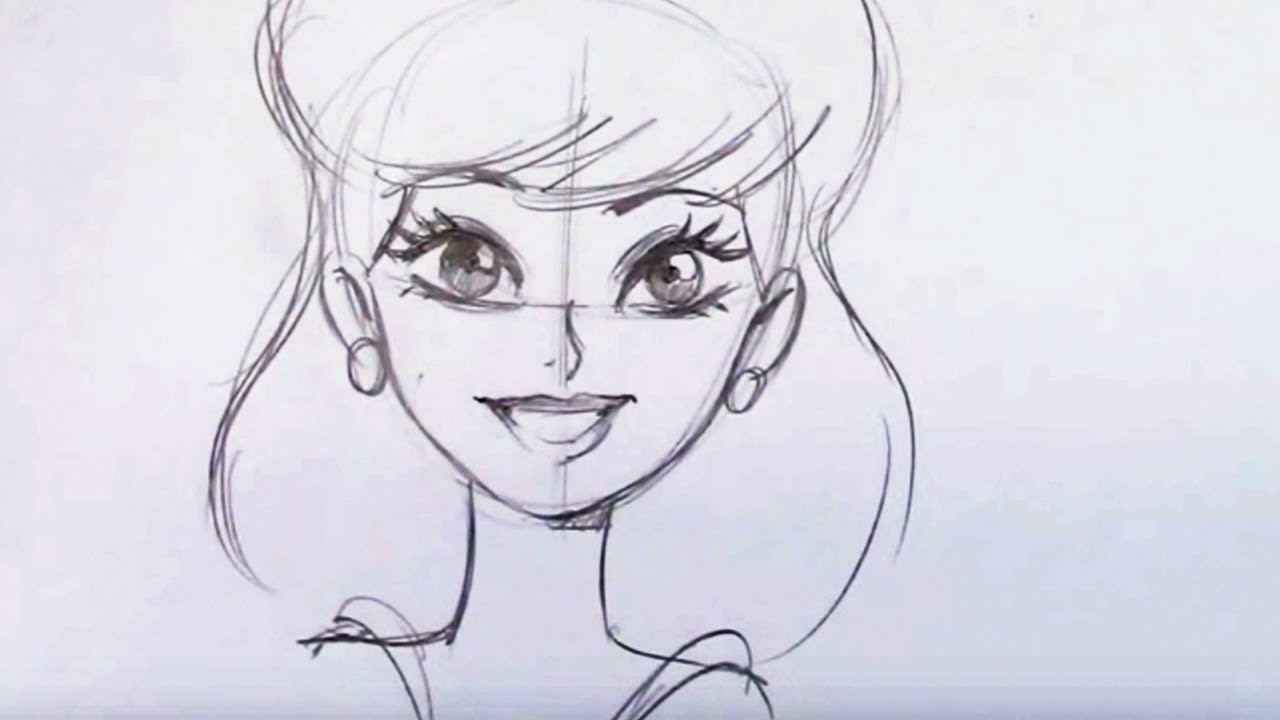 How To Draw A Pretty Girl Cartoon Step By Step Youtube