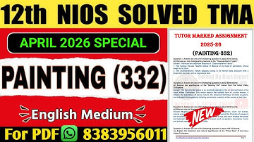 Nios Class 12 Painting TMA Solved 2025-26 | Nios Painting TMA 2026 | 12th Nios Painting Assignment