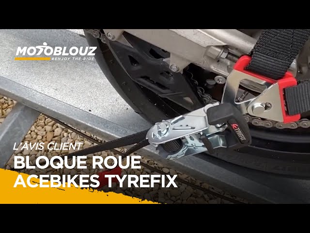 Julien, client Motoblouz présente le BLOQUE ROUE ACEBIKES TYREFIX 