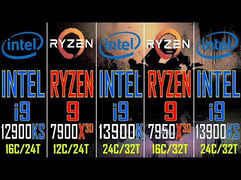 INTEL i9 12900KS vs RYZEN 9 7900X3D vs INTEL i9 13900K vs RYZEN 9 7950X3D vs INTEL i9 13900KS ||