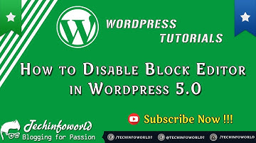 How to Disable Block Editor in WordPress 5.0 without Plugin #wordpress5.0 #wordpressblockeditor